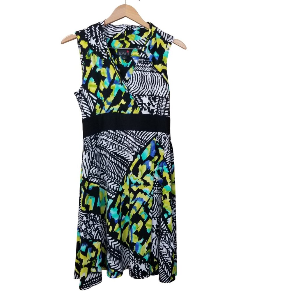 Scarlett Black and Yellow Patterned Dress Size 8